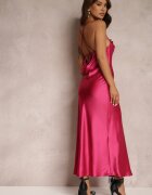 rosa Rochie Fucsia de Satin Chusposea