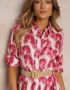 rosa Rochie Fucsia tip cămașă Maxi cu nasturi și mâneci ajustabile Jaye