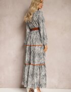 rosa Rochie Gri cu elastic în talie Nossi