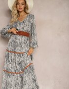 rosa Rochie Gri cu elastic în talie Nossi