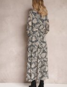 rosa Rochie Gri Maxi cu Decolteu petrecut și elastic în talie Srinika