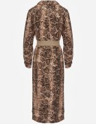 rosa Rochie Maro din Viscoză cu croială tip cămașă cu cordon decorată cu imprimeu de șarpe Norinna