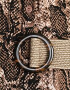 rosa Rochie Maro din Viscoză cu croială tip cămașă cu cordon decorată cu imprimeu de șarpe Norinna