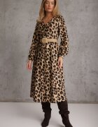 rosa Rochie Maro Imprimeu leopard din Viscoză cu croi evazat cu cordon Meliri