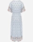 rosa Rochie Maxi Albastru deschis cu Mânecă scurtă și Elastic în talie Emaya