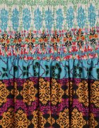 rosa Rochie Maxi Cloche Albastru-Roșu cu Volan la Tivi Angon