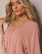 rosa Rochie maxi roz închis cu croială lejeră cu nasturi și curea cu cataramă metalică Ferian