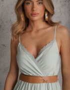 rosa Rochie Mentă cu Curea Asoonice