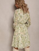 rosa Rochie Mini Verde deschis cu Decolteu petrecut și Talie elastică