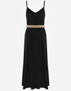rosa Rochie Neagră cu centură Auxonia