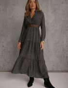 rosa Rochie Neagră Cu Curea Agareope