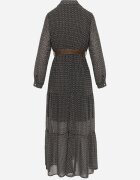 rosa Rochie Neagră Cu Curea Agareope