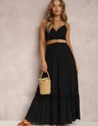 rosa Rochie Neagră cu Curea Asoonice
