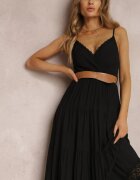 rosa Rochie Neagră cu Curea Asoonice