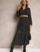 rosa Rochie neagră cu curea Erenope