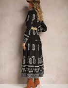 rosa Rochie Neagră cu Viscoză și Decolteu petrecut Mirilaine