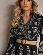 rosa Rochie Neagră cu Viscoză și Decolteu petrecut Mirilaine