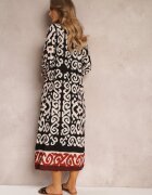 rosa Rochie Neagră Maxi cu fante și buzunare inserate Ranno