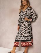 rosa Rochie Neagră Maxi cu fante și buzunare inserate Ranno