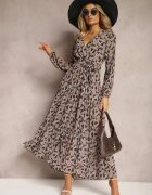 rosa Rochie Negru-Bej Petrecută Cu talie elastică Jarne