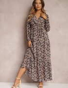 rosa Rochie Negru-Bej Petrecută Cu talie elastică Jarne