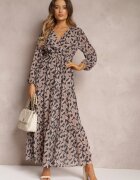 rosa Rochie Negru-Bej Petrecută Cu talie elastică Jarne