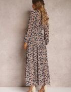 rosa Rochie Negru-Bej Petrecută Cu talie elastică Jarne