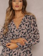 rosa Rochie Negru-Bej Petrecută Cu talie elastică Jarne