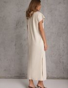 rosa Rochie oversize din bumbac cu buzunare și decolteu în V Iphne Bej