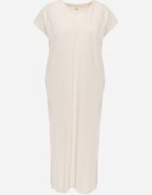 rosa Rochie oversize din bumbac cu buzunare și decolteu în V Iphne Bej