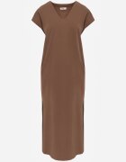 rosa Rochie oversize din bumbac cu buzunare și decolteu în V Iphne Maro