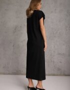 rosa Rochie oversize din bumbac cu buzunare și decolteu în V Iphne Neagră