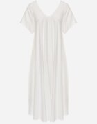 rosa Rochie oversize din viscoză decorată cu strasuri Erone Albă