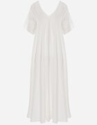 rosa Rochie oversize din viscoză decorată cu strasuri Erone Albă