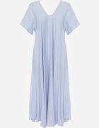 rosa Rochie oversize din viscoză decorată cu strasuri Erone Albastră