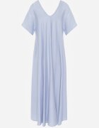 rosa Rochie oversize din viscoză decorată cu strasuri Erone Albastră