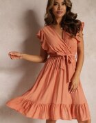 rosa Rochie Portocalie Cloș cu elastic în talie și decolteu plic Araunya