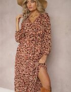 rosa Rochie Portocalie cu decolteu petrecut cu pete Irdra