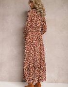 rosa Rochie Portocalie cu decolteu petrecut cu pete Irdra