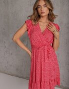 rosa Rochie Roșie cu Curea Mitho