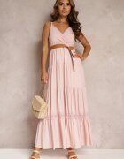 rosa Rochie Roz cu curea Asoonice