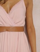 rosa Rochie Roz cu curea Asoonice
