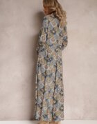 rosa Rochie Tip Cămașă Albastru-Verde cu model Paisley Zeli
