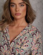 rosa Rochie tip cămașă Roz-mentă cu curea suplimentară și mâneci rulate Alonie