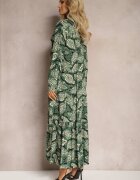 rosa Rochie tip cămașă verde închis cu flori Kolni