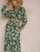 rosa Rochie tip cămașă verde închis cu flori Kolni