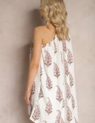 rosa Rochie tip cutie Albă cu elastic la decolteu pe un umăr Funi