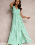 rosa Rochie Verde din Viscoză Appamene