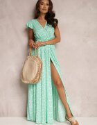 rosa Rochie Verde din Viscoză Appamene
