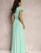 rosa Rochie Verde din Viscoză Appamene